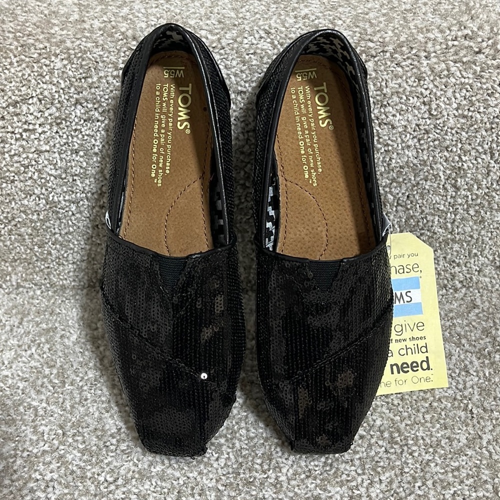 Black sequins TOMS